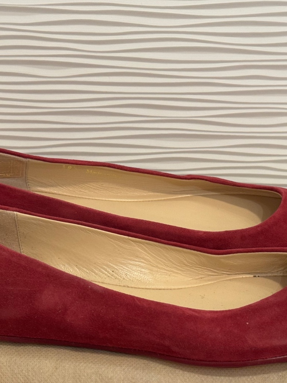 Jimmy Choo Gaze Flats Dark Pink Suede Patent Leather - Picture 2 of 7